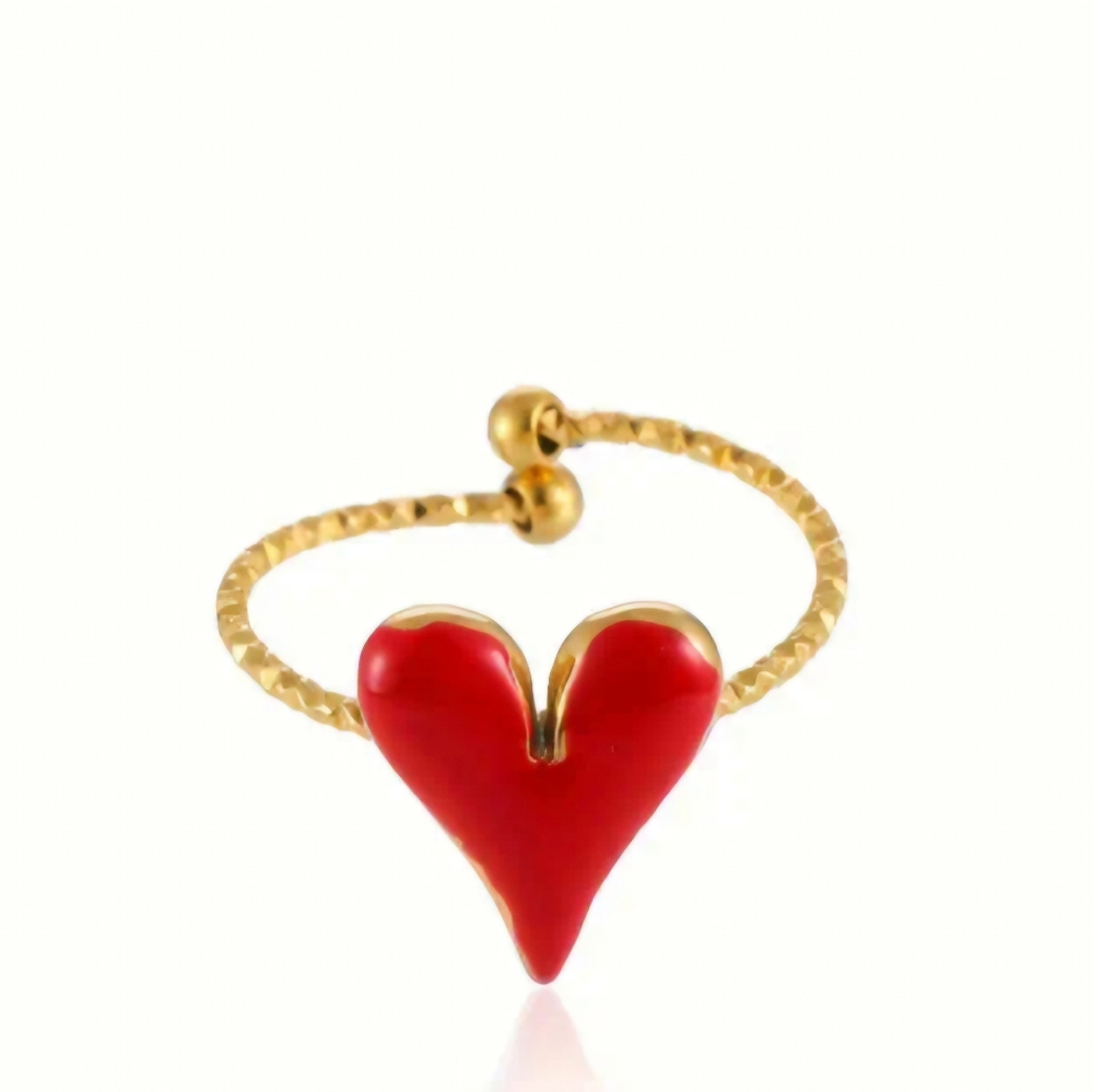 Adjustable heart-shaped ring and bracelet set. Brand new
